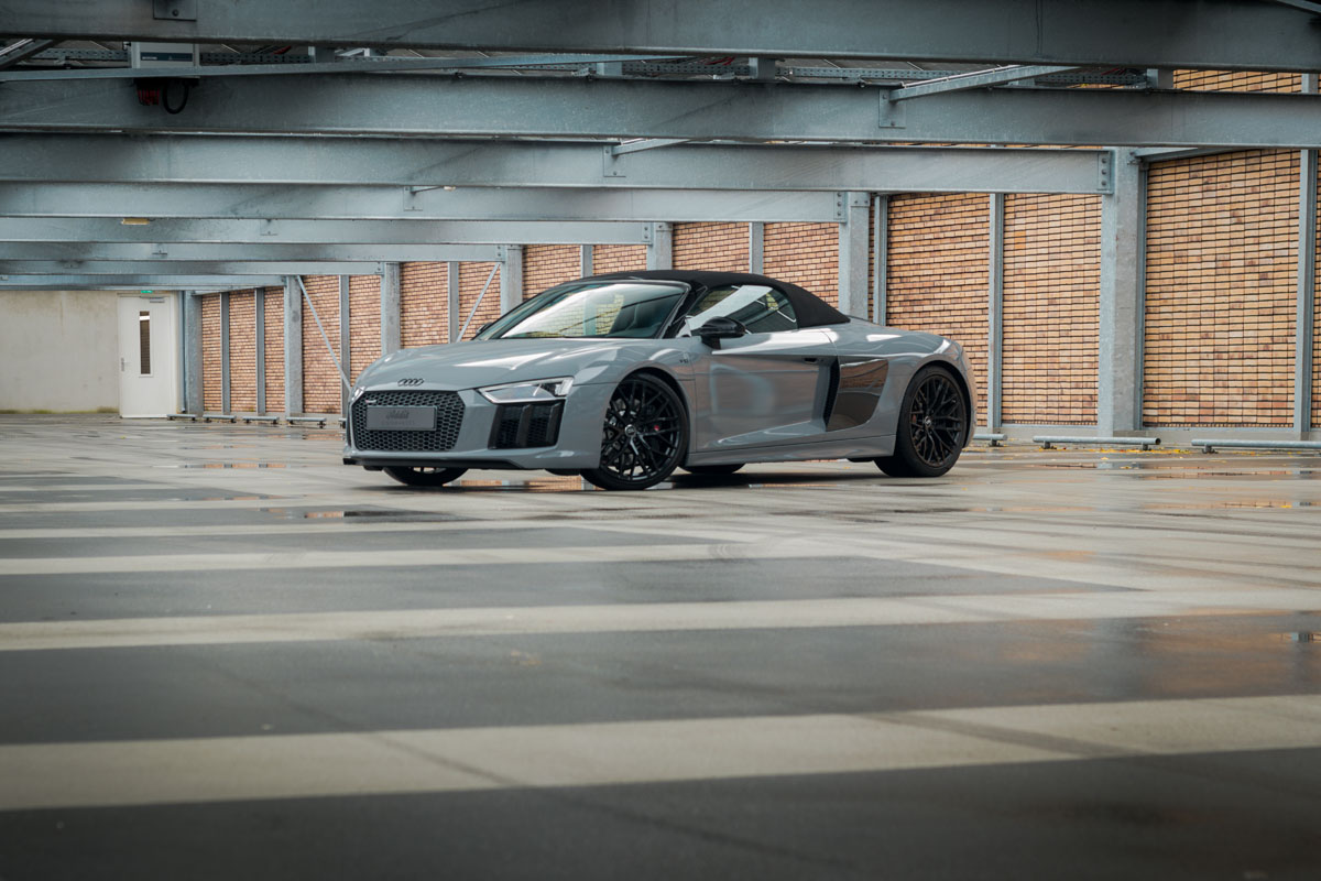 Carwrap Audi R8 Spyder Omega Skinz Nardo Grey Omega Skinz Carwrap Audi R8