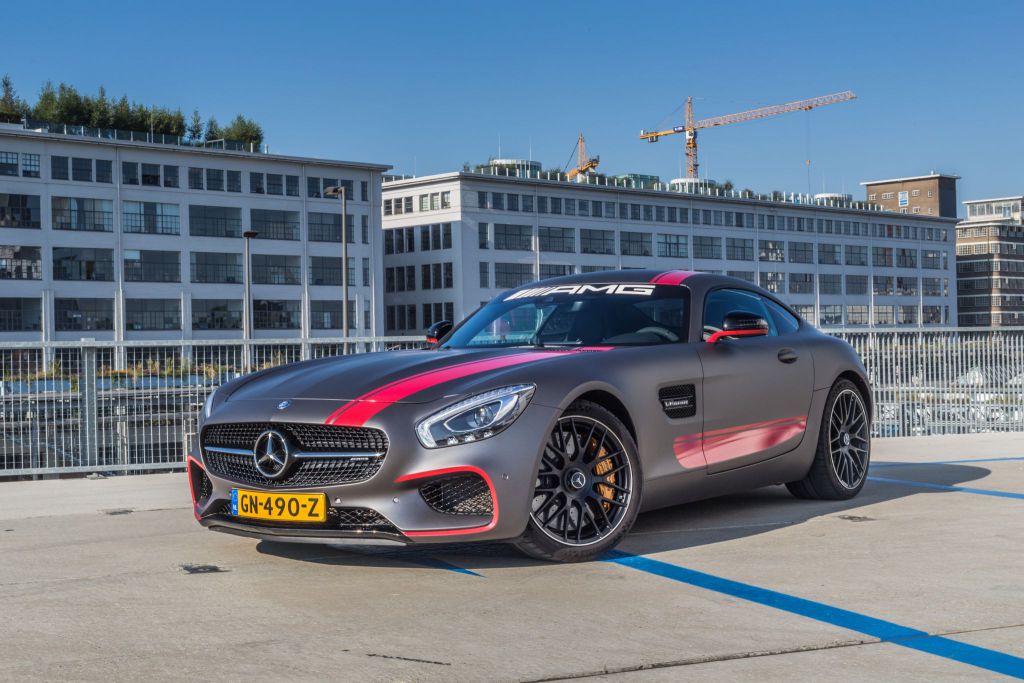 Carwrap Mercedes GTS Eindhoven Matte Charcoal Addit Signmakers Carwrap Mercedes GTS AMG Eindhoven