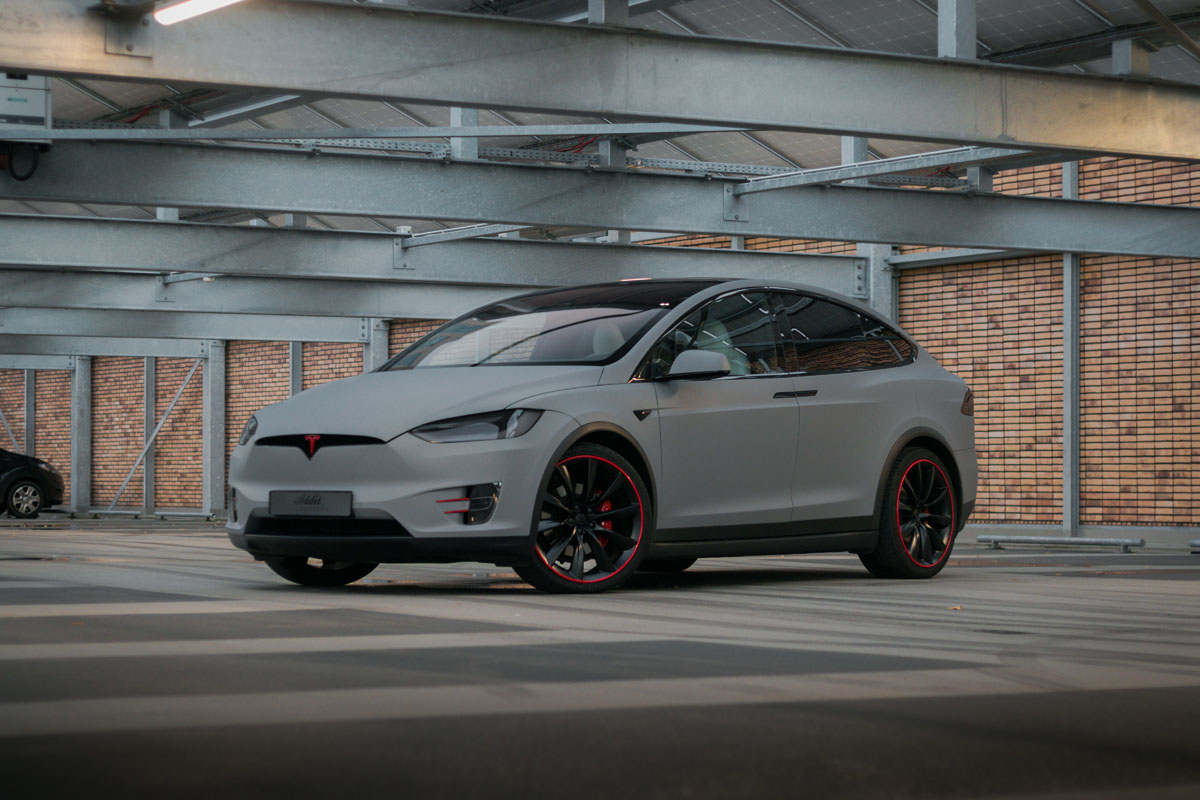 Mat Grijze Tesla Wrap Mat Grijze Tesla Model X Wrap